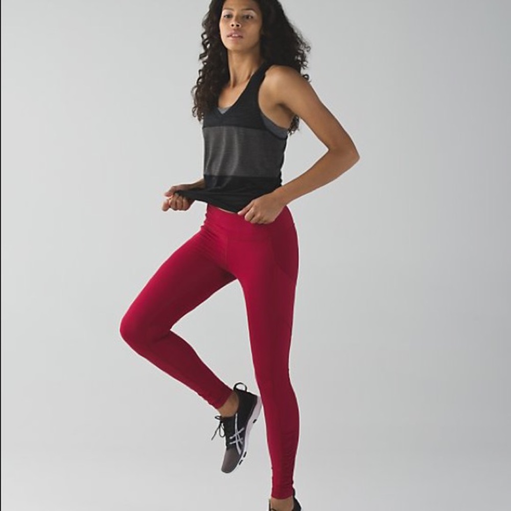Lululemon Cranberry Red Capri Speed Tight Legging